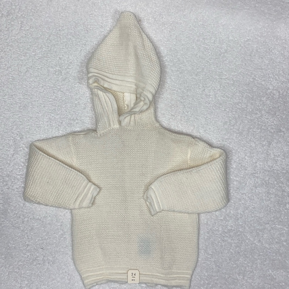 NWT Vintage Julius Berger acrylic knit zip back hooded sweater unisex 24m